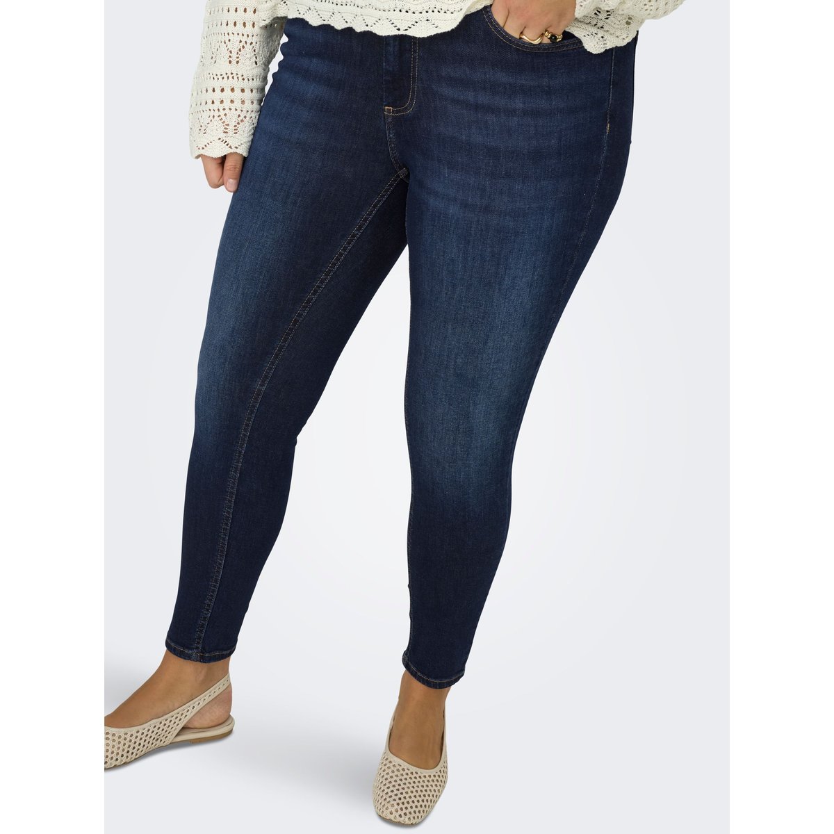 Jean Skinny dark blue denim, ONLY CARMAKOMA