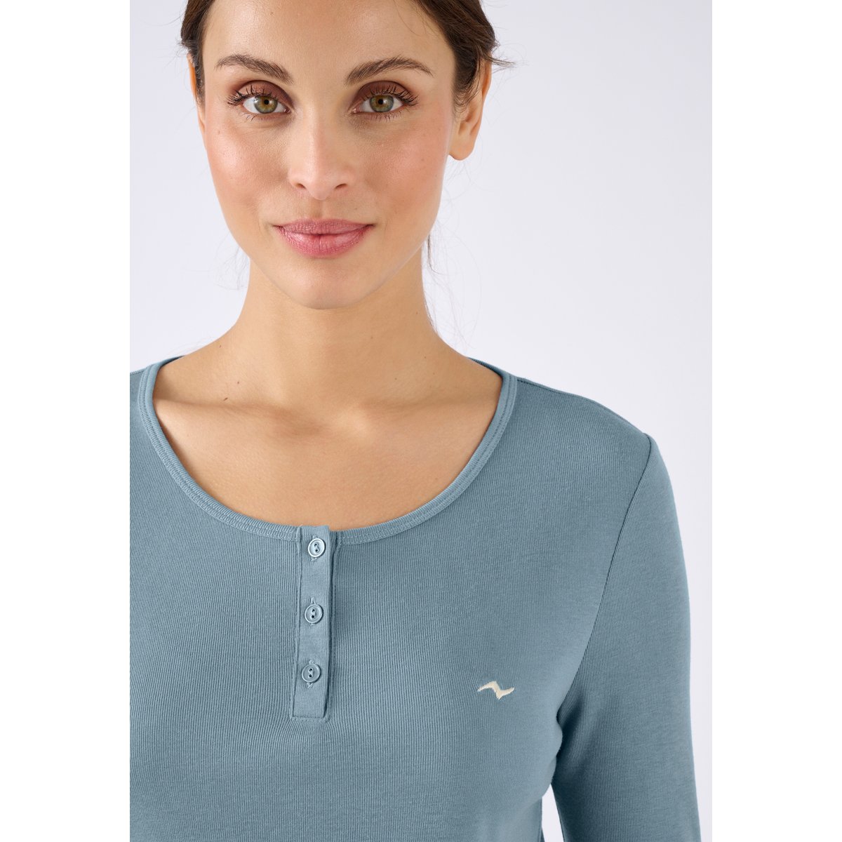 T-shirt maille fluide labellisée Thermolactyl bleu grisé, DAMART