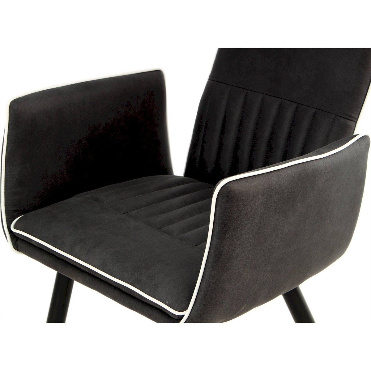 Chaise de salle à manger en simili noir marbré avec liseré blanc, ARTE ESPINA