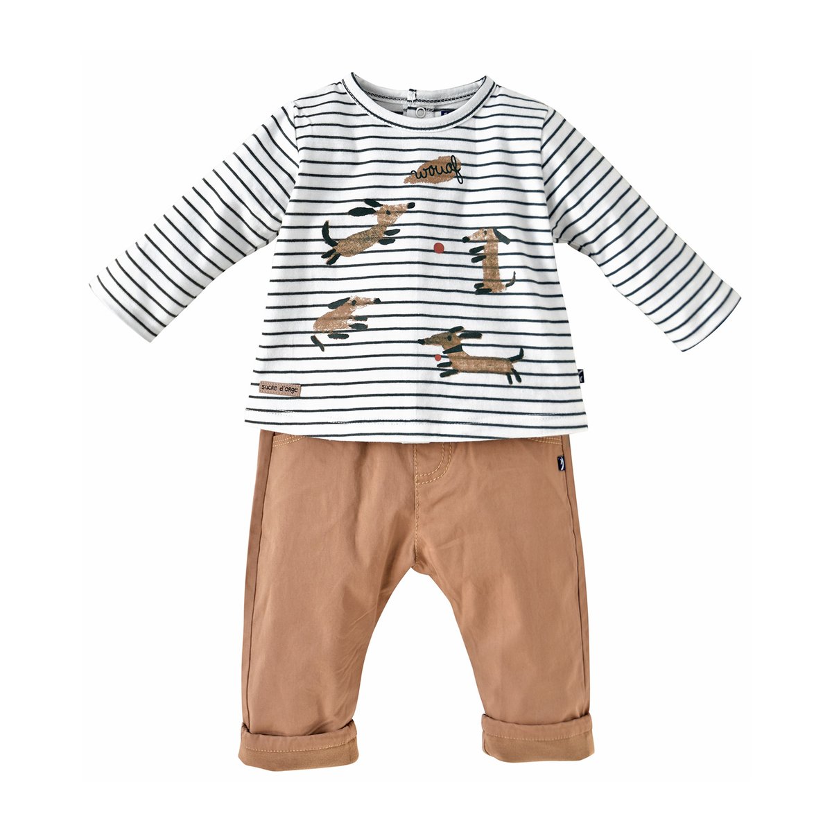 Tee shirt pantalon danito beige, SUCRE D'ORGE