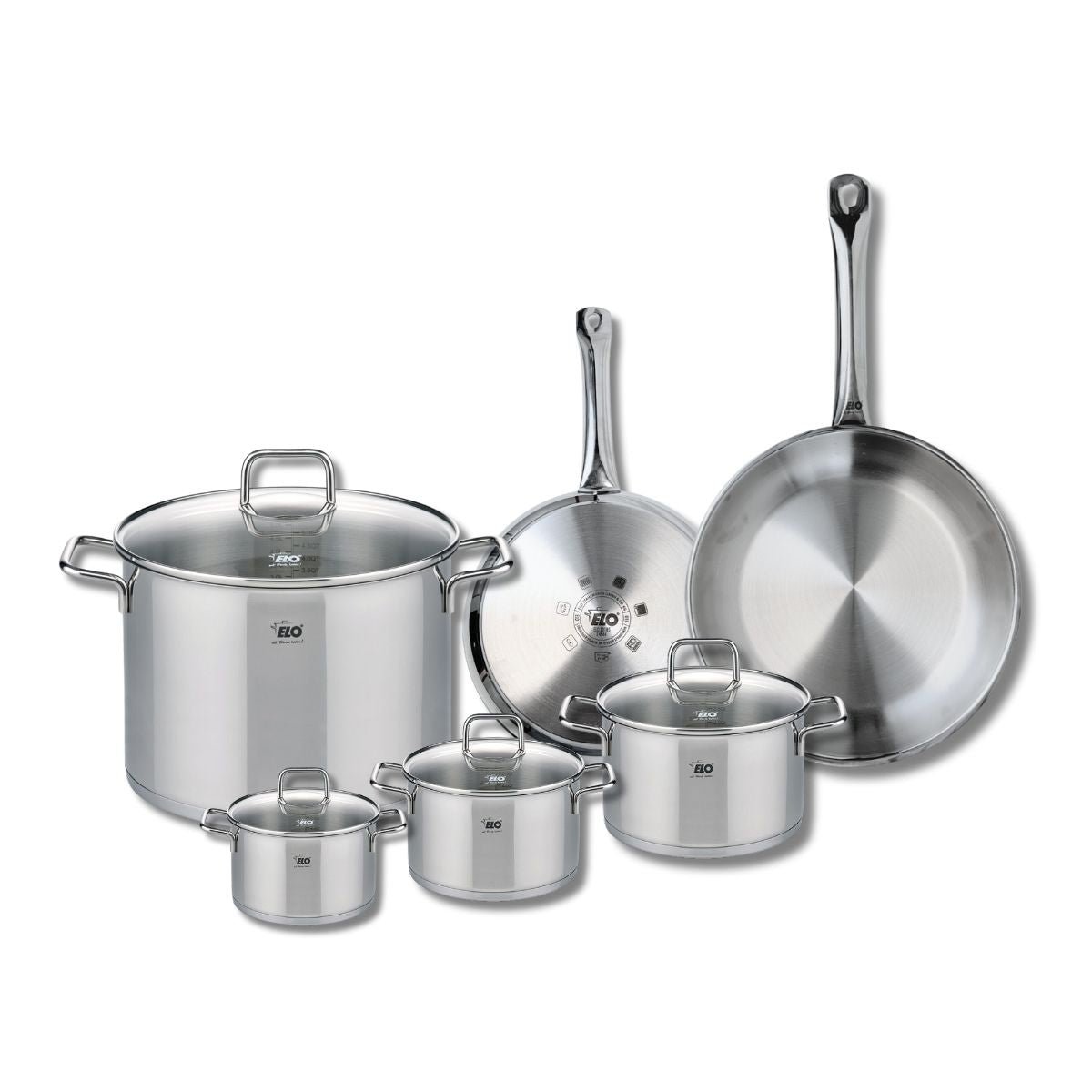 2 poêles 24/28cm + 4 faitouts 12/14/16/26cm PROFI CITRIN gris, ELO