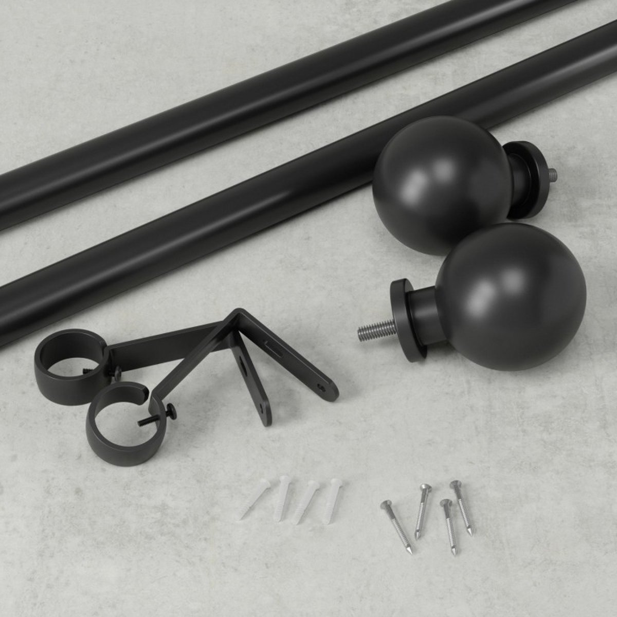 Tringle à rideaux extensible BOLAS noir, UMBRA