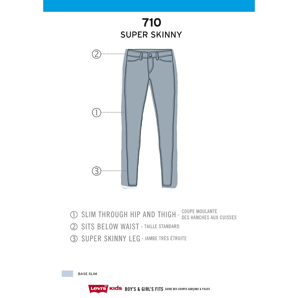 Jean 710 Super skinny bleu foncé, LEVI'S KIDS