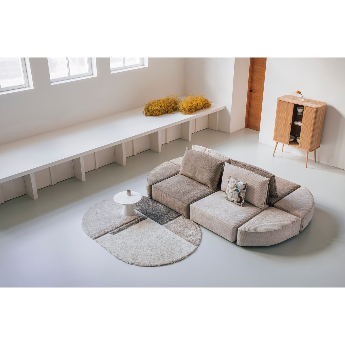 Élément de canapé 1 place en tissu HUNTER ELEMENT beige, ZUIVER