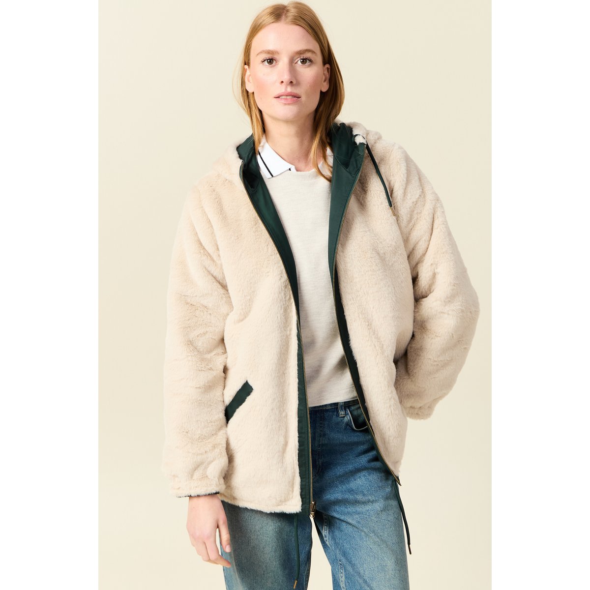 Parka réversible vert, BONOBO