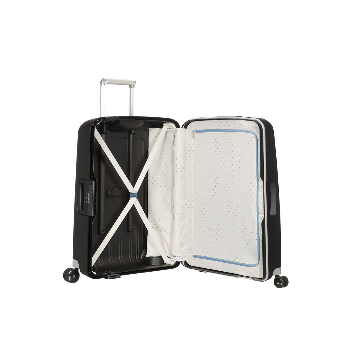 Mala de viagem grande S'Cure, 75 cm, 4 rodas, Samsonite preto , SAMSONITE