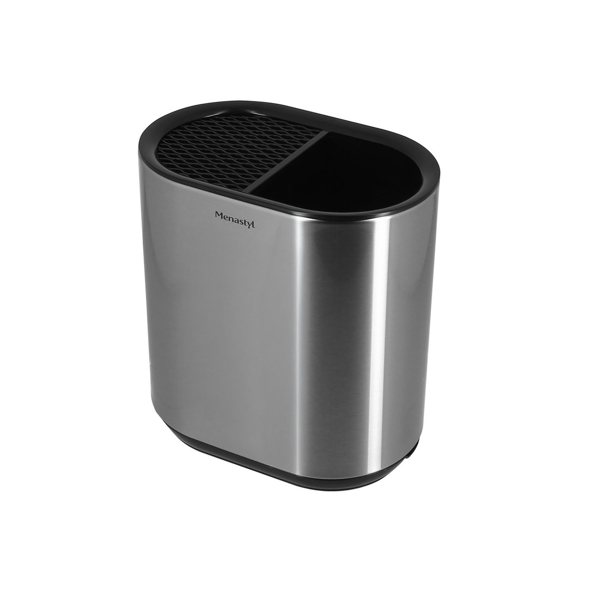 Porte ustensile en acier inoxydable inox-noir, MENASTYL