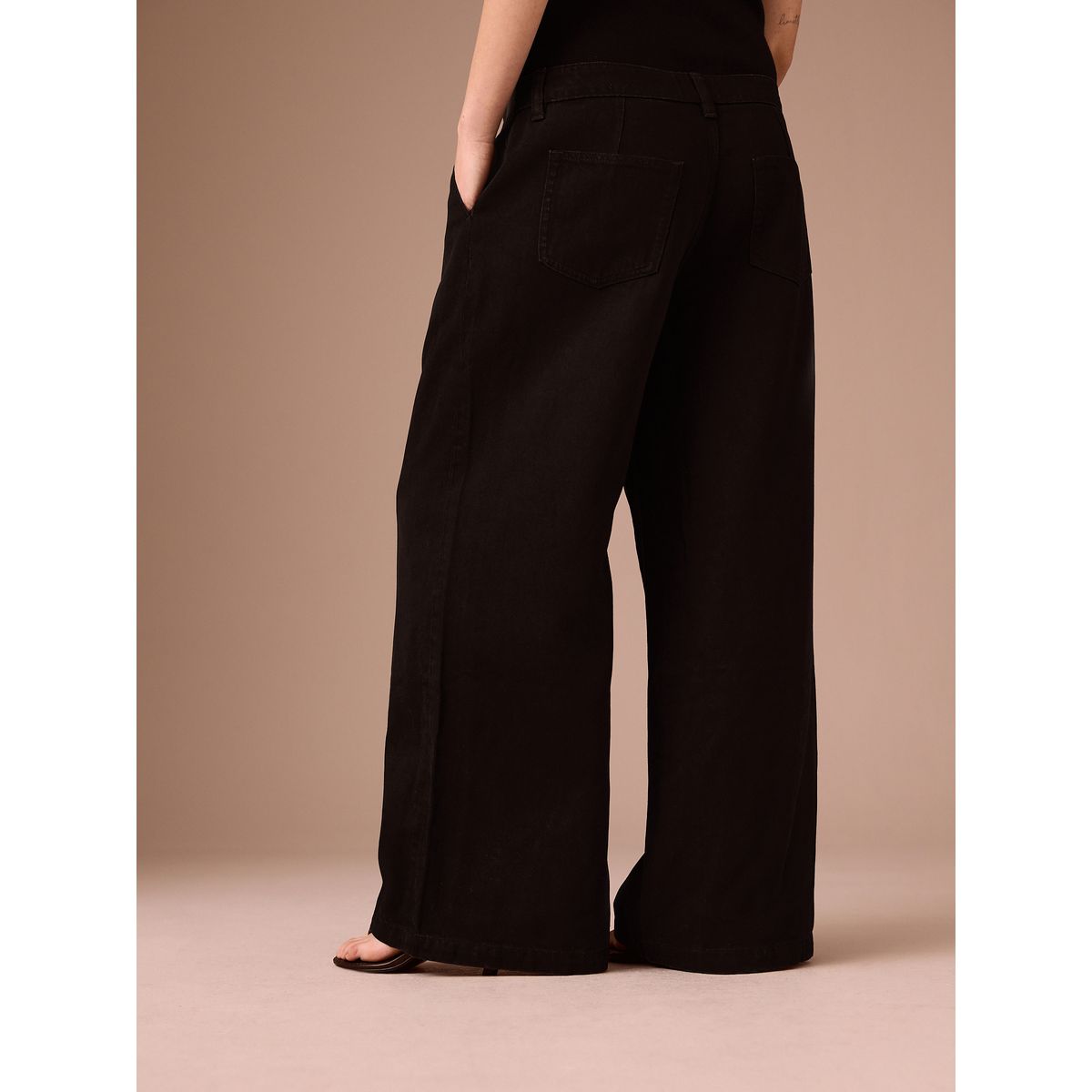 Jean palazzo en tencel™ mélangé maternité noir, NEXT