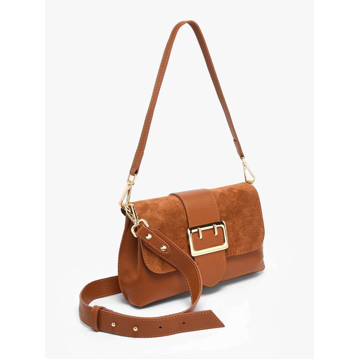 Sac porté main Velvet caviar cuir cuoio scuro, MILANO