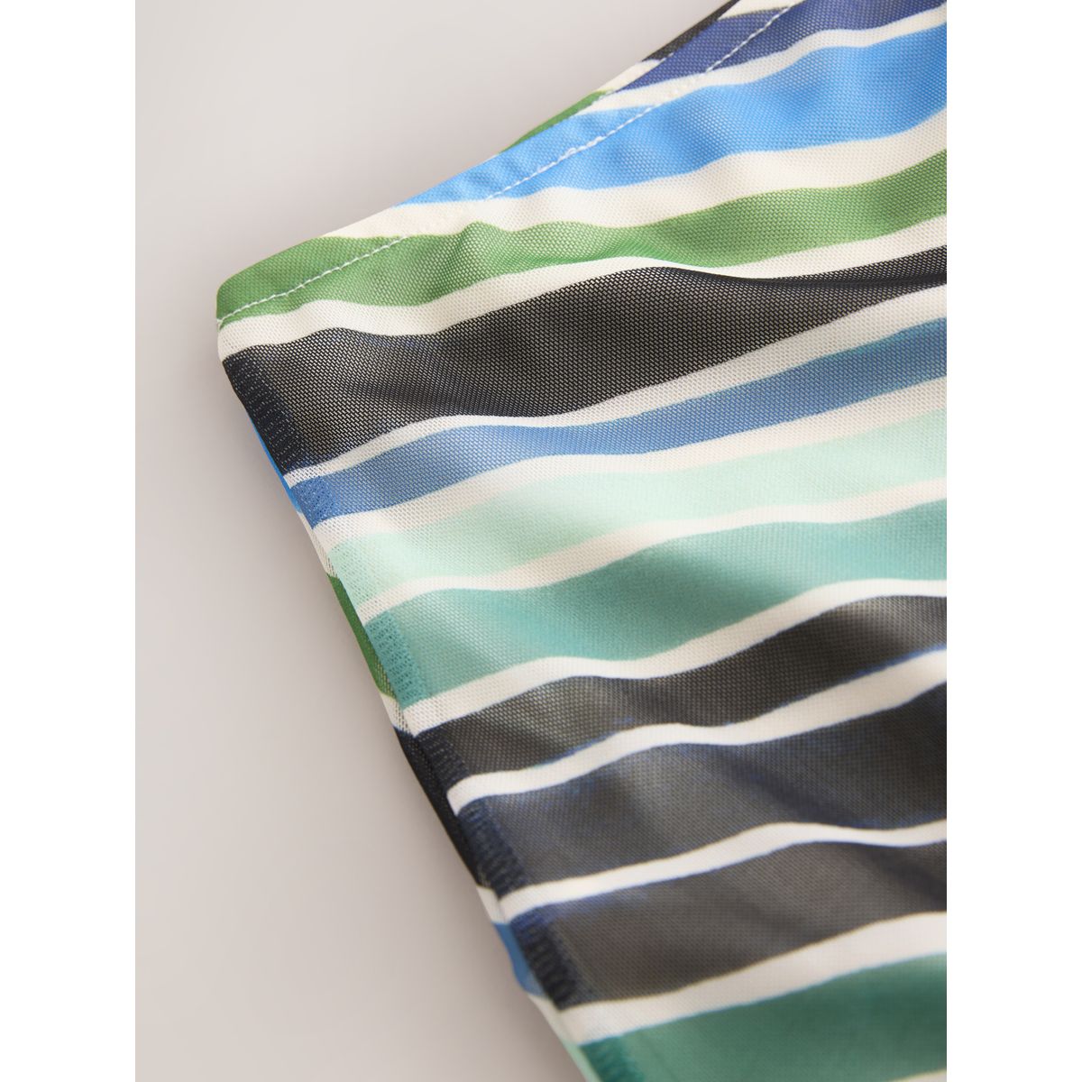 Jupe longue en tulle rayure bleu/vert, NEXT