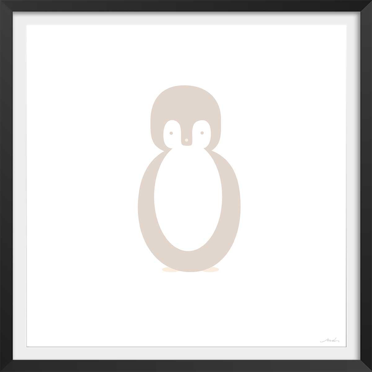 Affiche enfant pingui story affiche + cadre en bois - noir, HEXOA