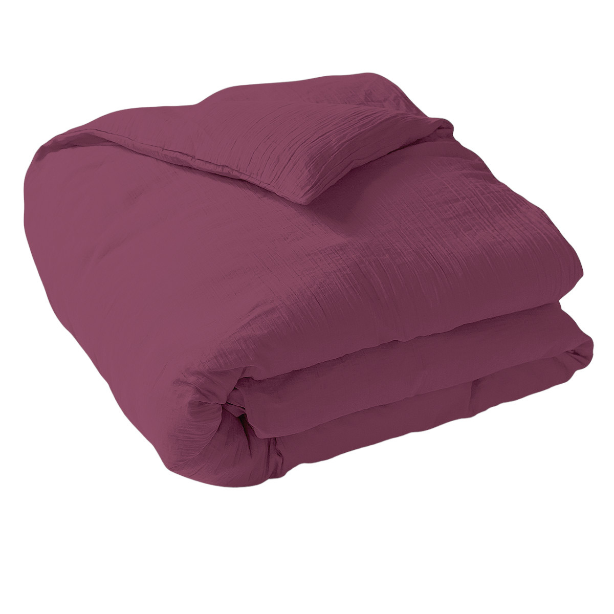Housse De Couette   - GAZE DE COTON rose terracotta, TRADITION DES VOSGES