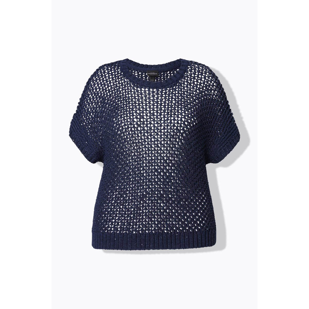 Pull à paillettes. Col rond et marine foncé, ULLA POPKEN