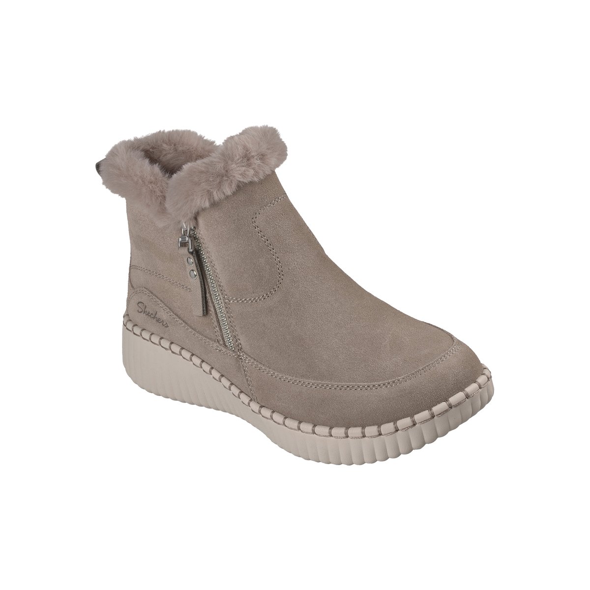 Bottine Cuir Wilshire Blvd-fresh Zip taupe, SKECHERS