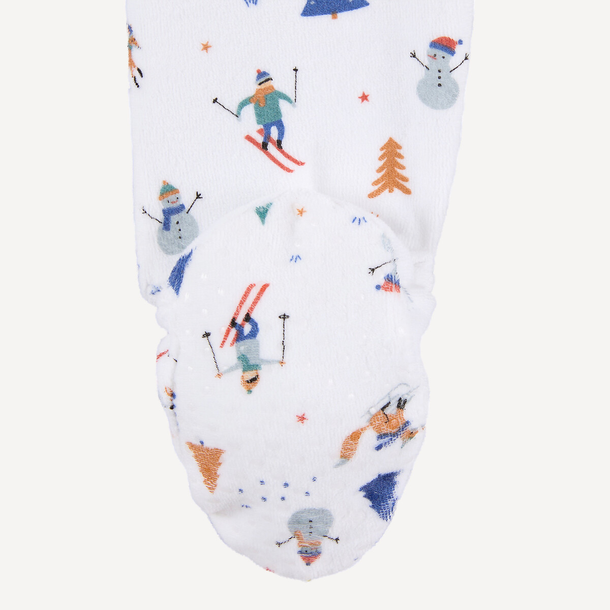 Conjunto de pijama de 1 peça em veludo com motivo de inverno e babete sortido, LA REDOUTE COLLECTIONS