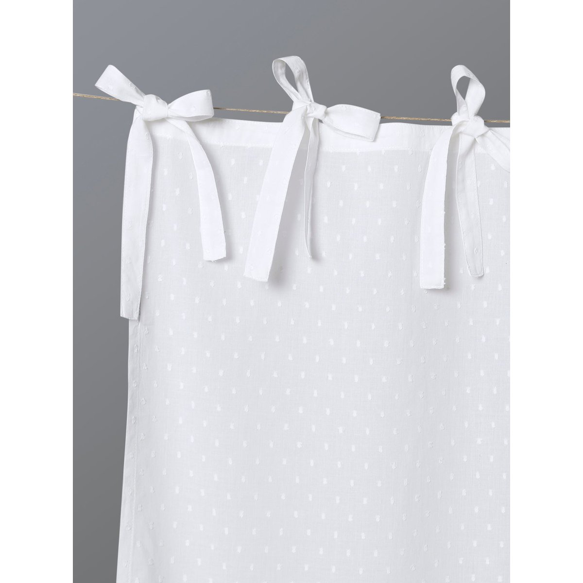 Brise-bise coton plumetis blanc clair uni, CYRILLUS