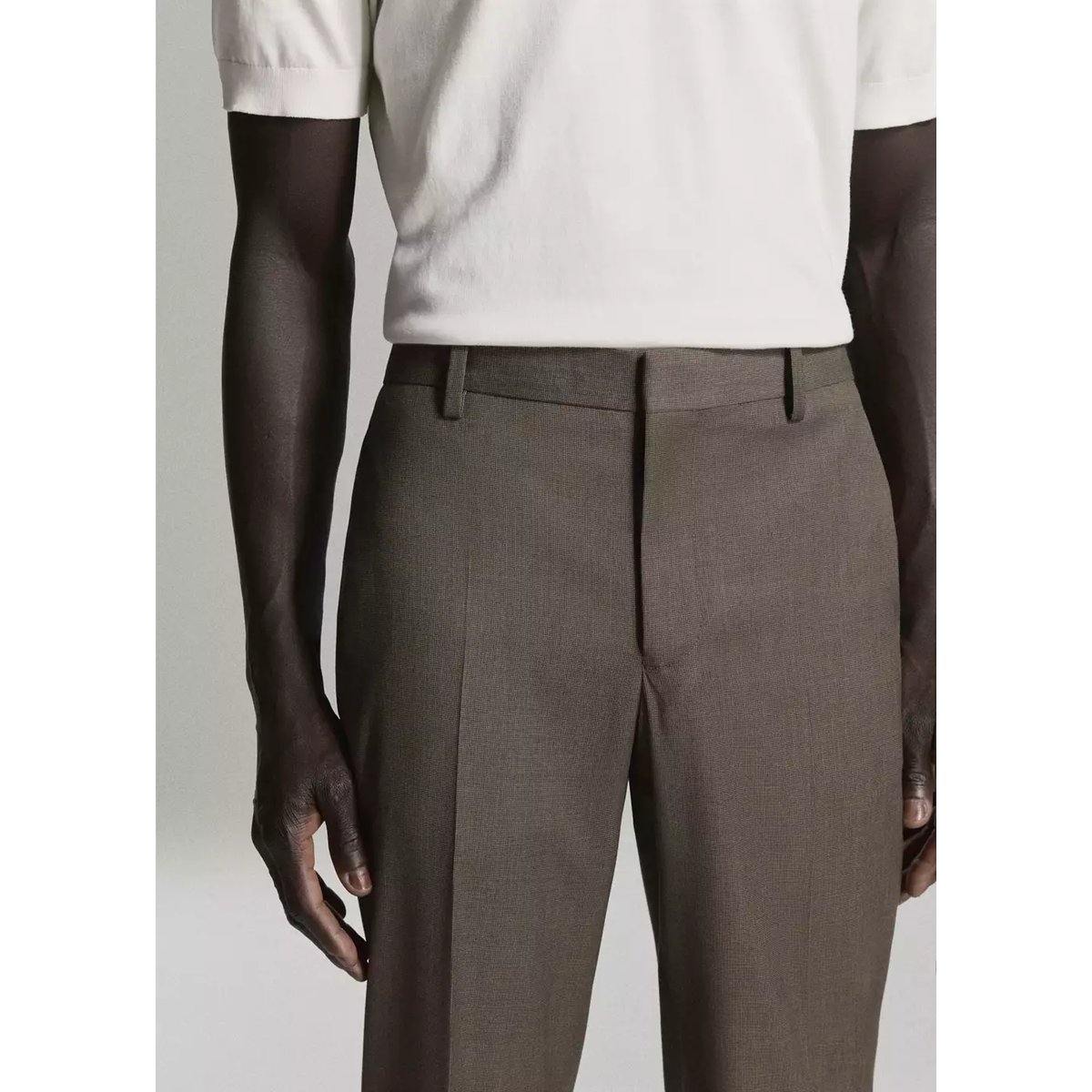 Pantalon costume Parí super slim-fit marron moyen, MANGO MAN