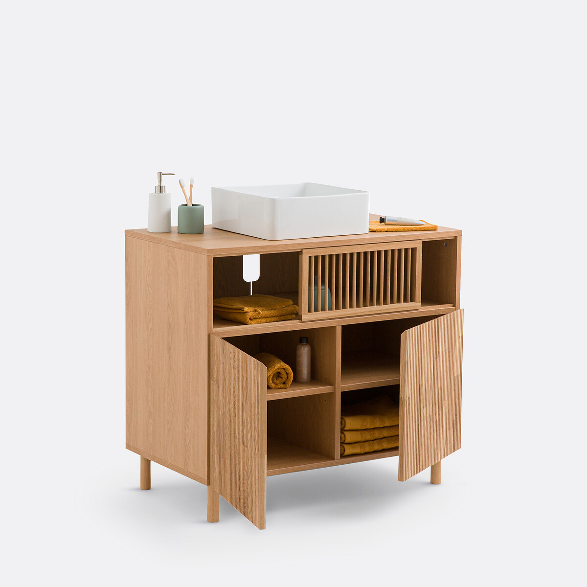 Meubel voor wastafel, Bilbao licht hout, LA REDOUTE INTERIEURS