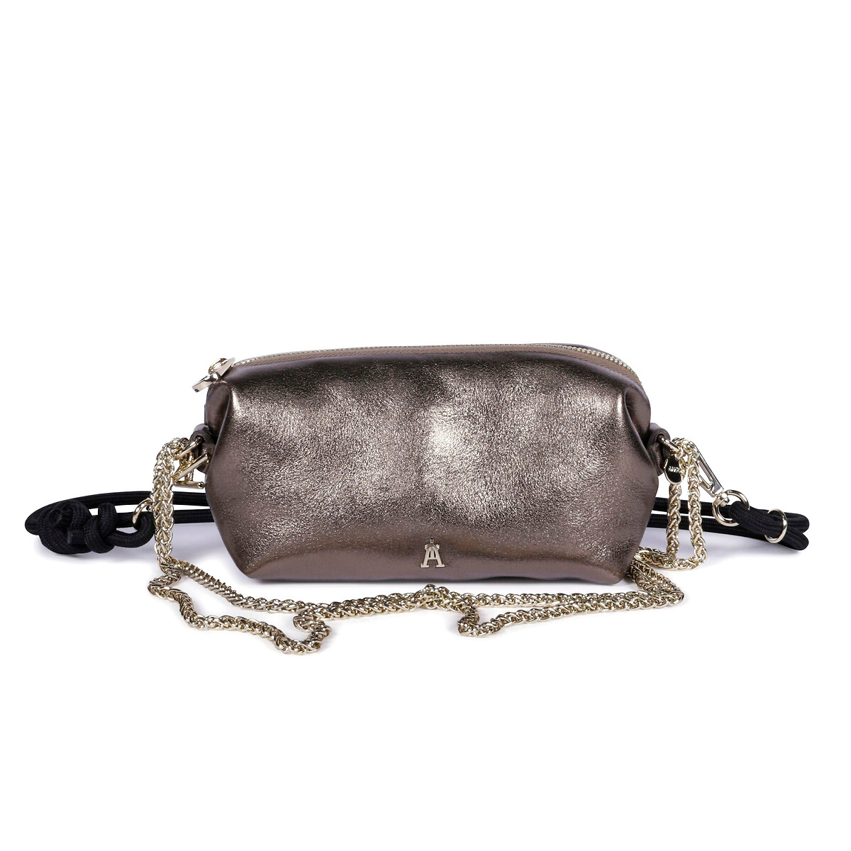 Nuage Clutch Bag in Metallic Leather silver-coloured, CRAIE STUDIO