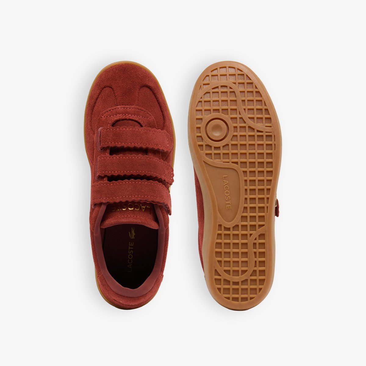 Sneakers Baseshot Pro Strap femme en suède marron-031, LACOSTE
