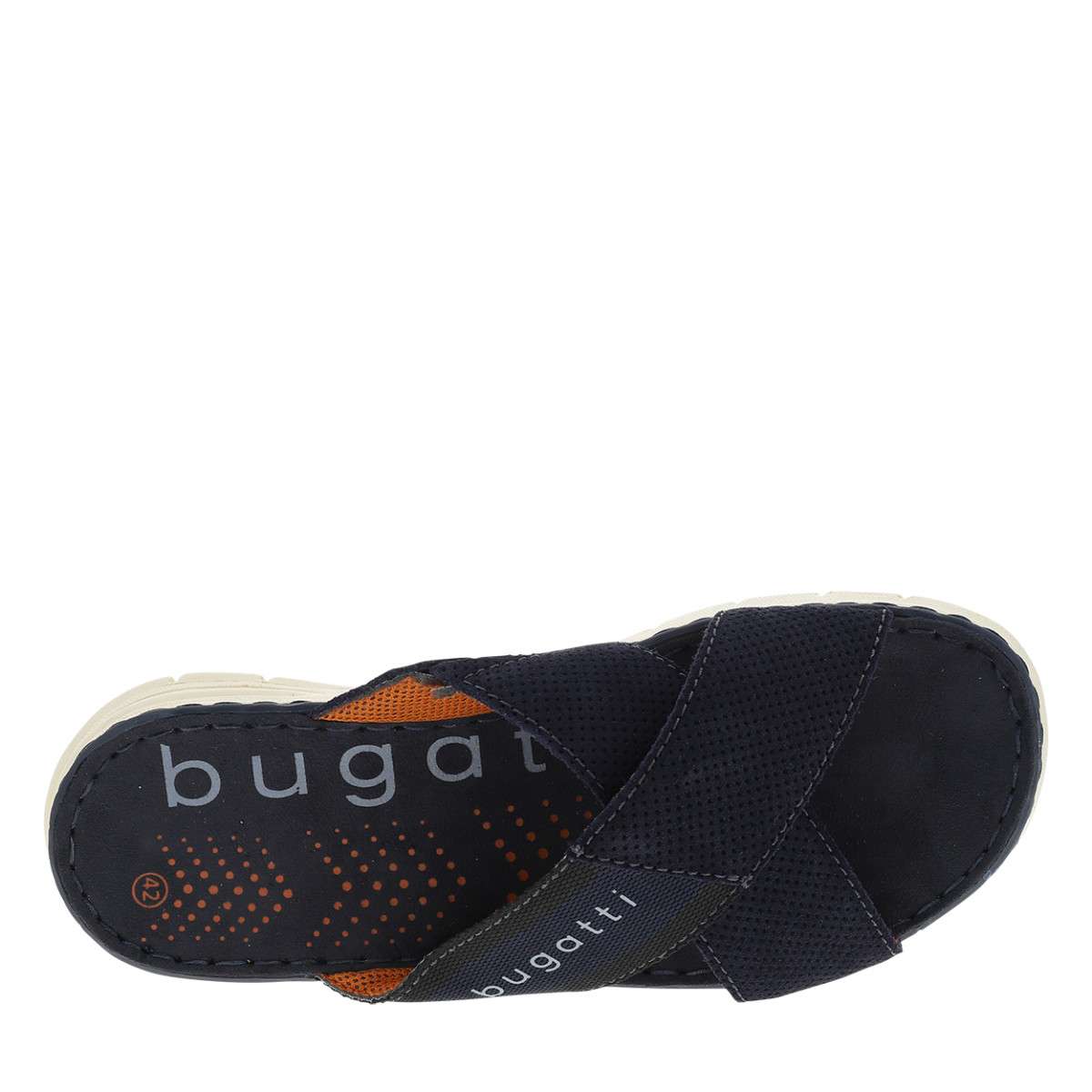 Claquettes talon plat bleu, BUGATTI