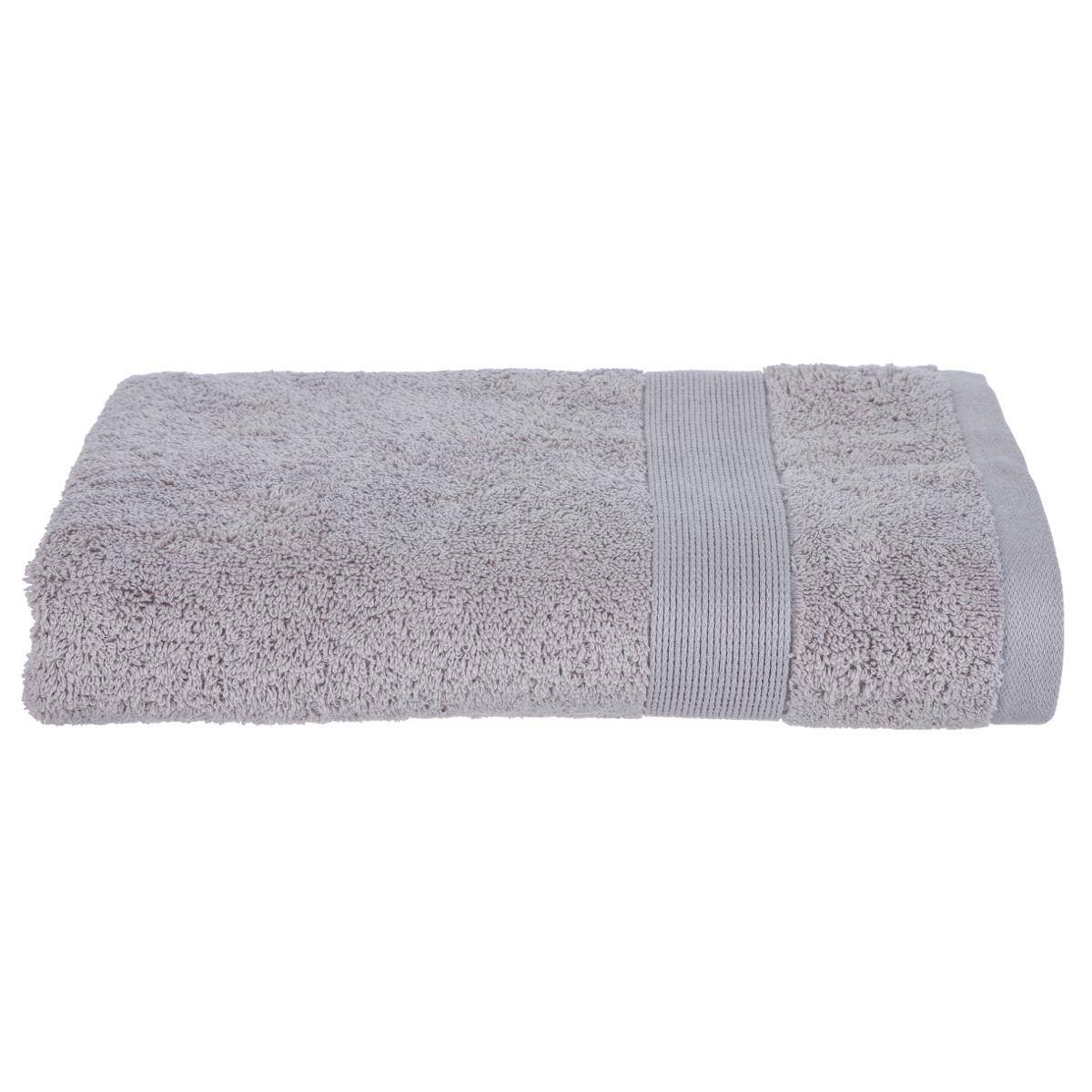 Drap de douche en coton ESSENTIEL gris clair, ATMOSPHERA