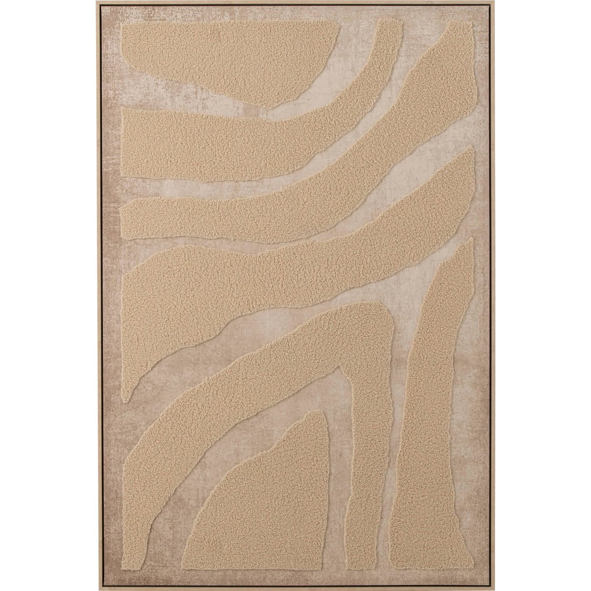 Tableau mural relief abstrait en coton beige, RECOLLECTION