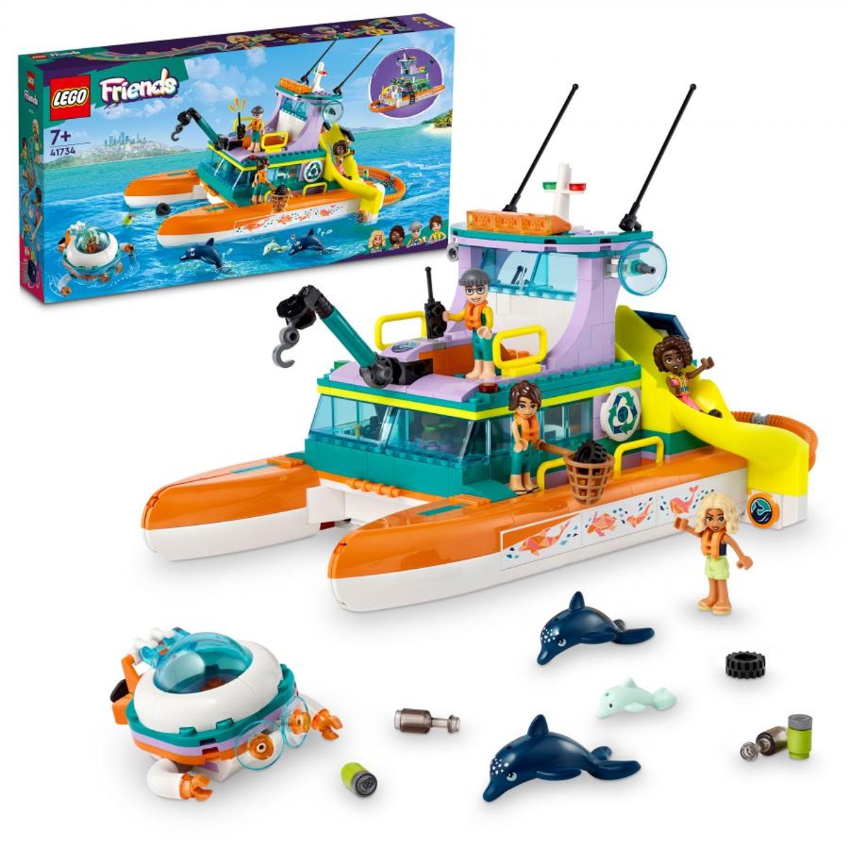 Friends Le bateau de sauvetage en mer multicolore, LEGO