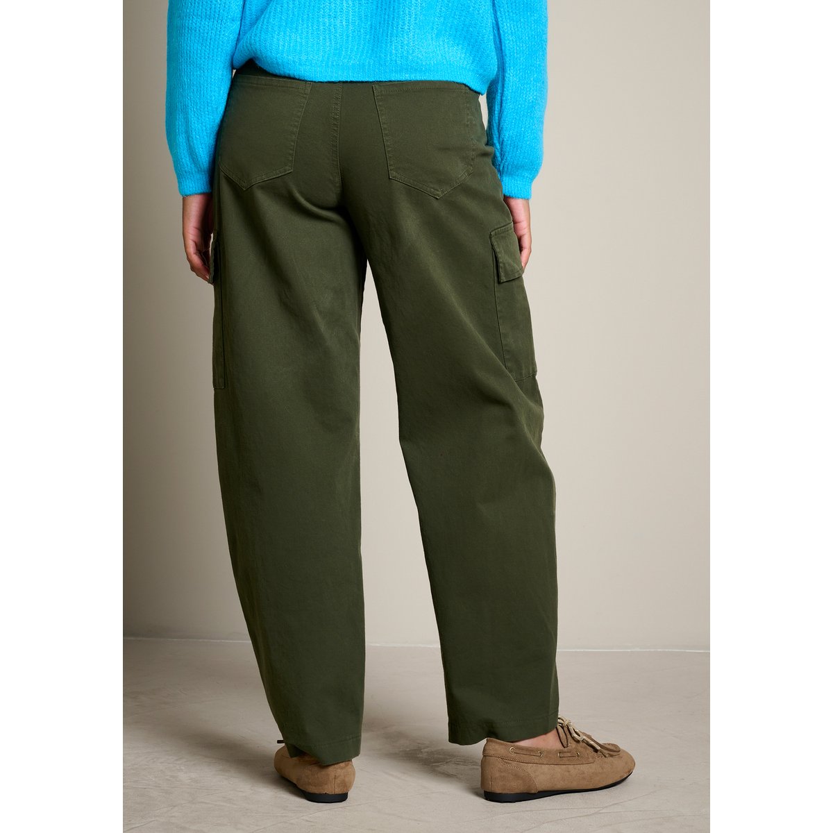 Pantalon cargo coupe ample khaki, LOLALIZA