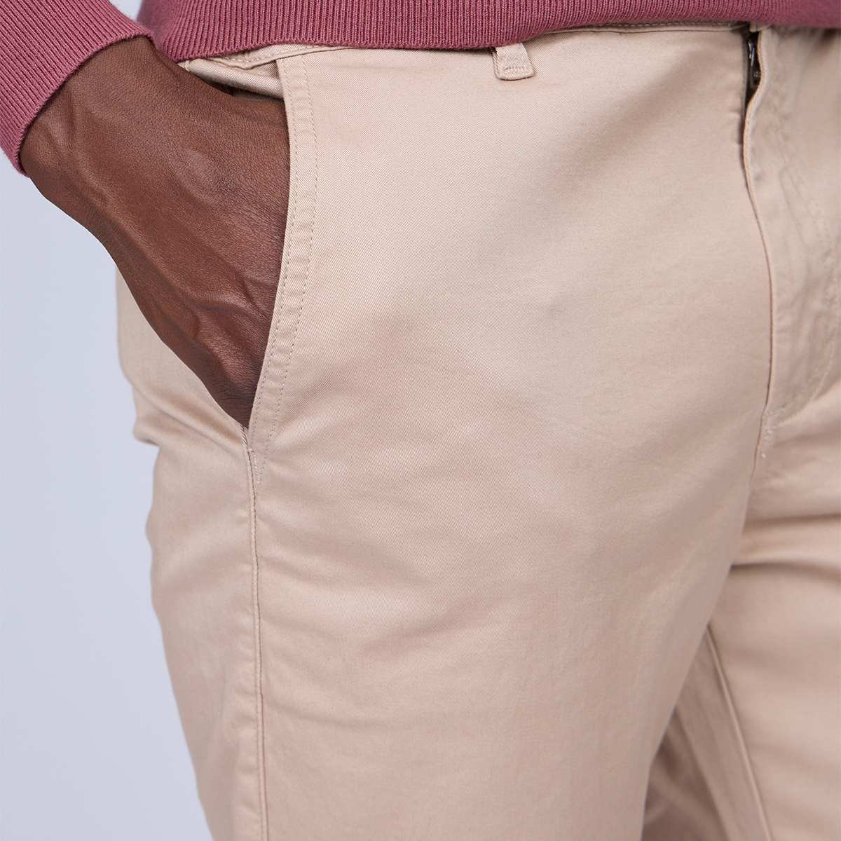 Chino coupe ajustée beige, MISE AU GREEN