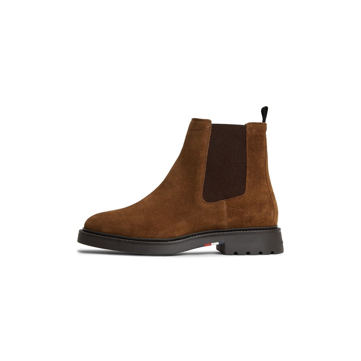 Botines Chelsea de piel de ante marrón, TOMMY HILFIGER