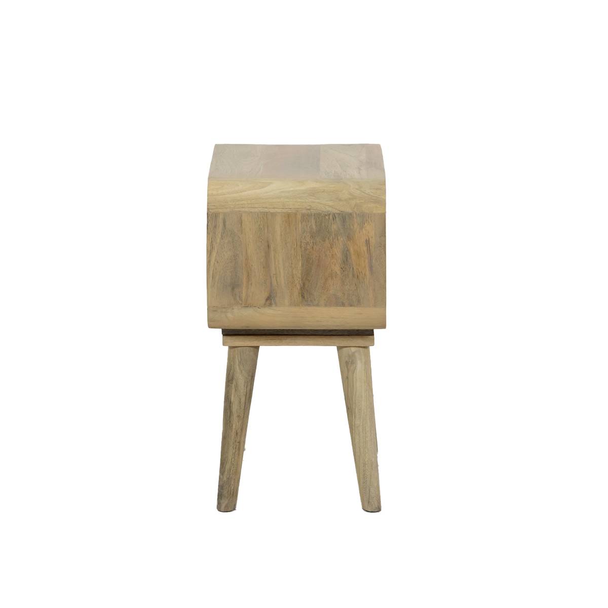 Table de chevet avec niche en bois de manguier MAËVA bois clair, MADE IN MEUBLES