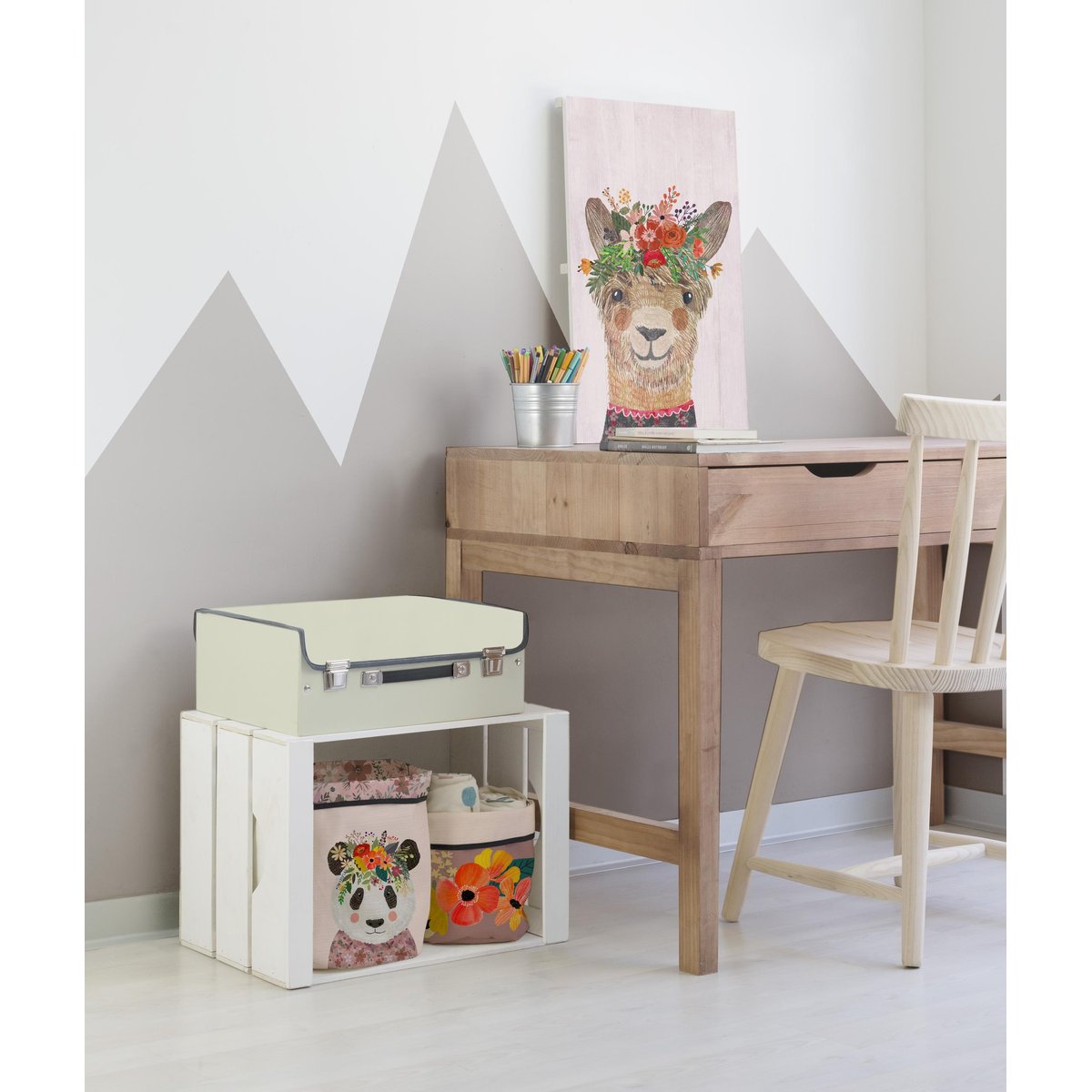 Panneau décoratif en bois ANIMAL FLORAL lama floral, REALLY NICE THINGS