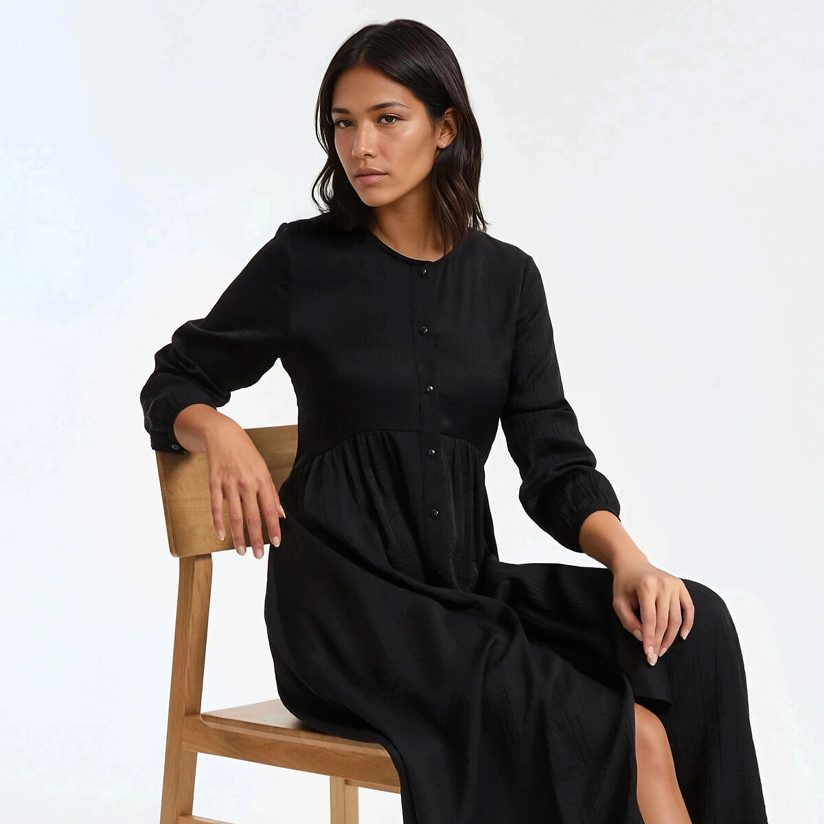Robe longue, manches longues Signature SUZIE noir, LA REDOUTE COLLECTIONS
