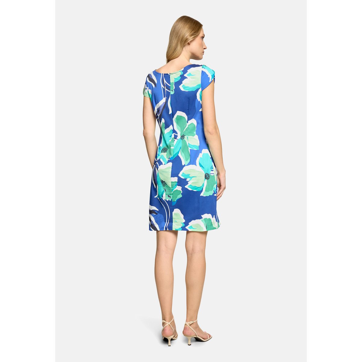 Robe droite manches courtes bleu/vert, BETTY BARCLAY