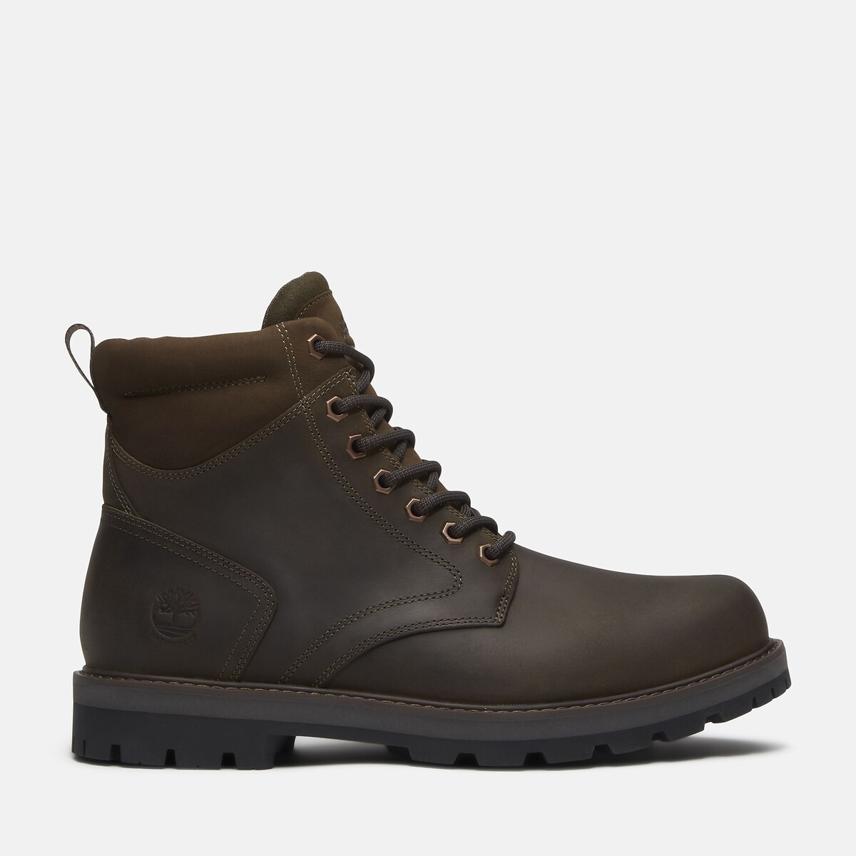 Bottines à lacets en cuir BRITTON ROAD MID LACE kaki foncé, TIMBERLAND