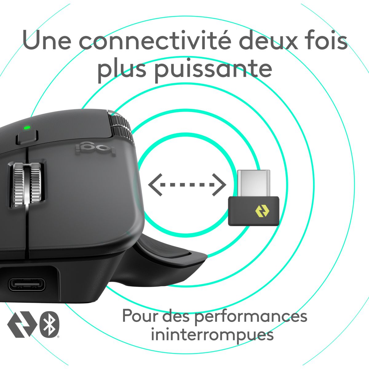 Souris sans fil rechargeable Souris sans fil rechargeable MX Master 4 graphite + 2 mois Adobe couleur unique, LOGITECH
