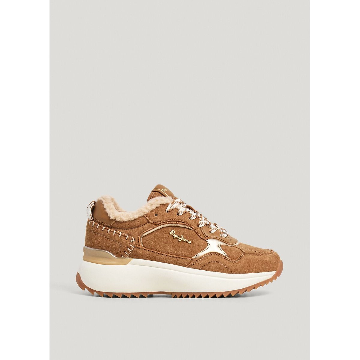 Scarpe da ginnastica foderate KIMI ONE cammello, PEPE JEANS