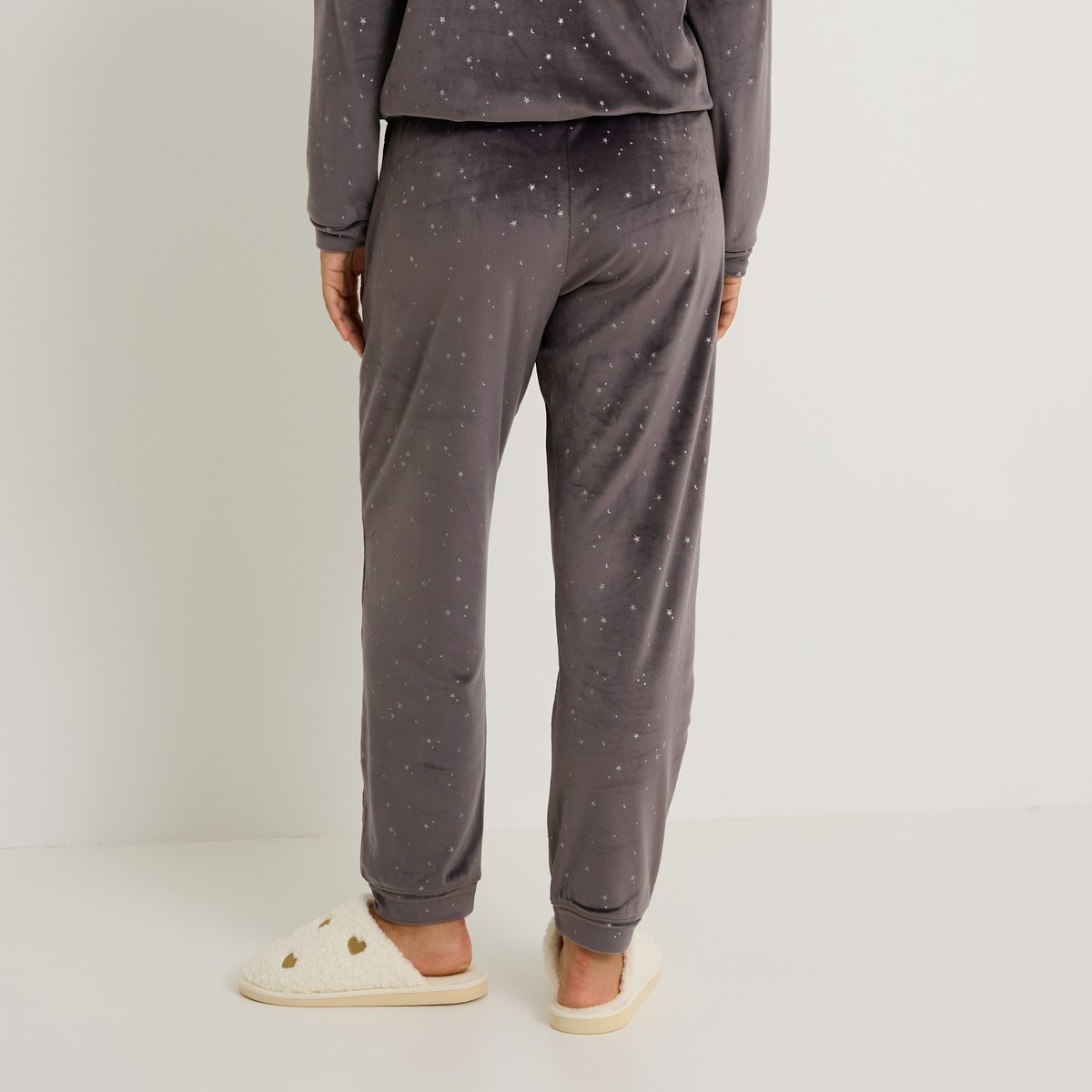 Pantalon de pyjama en velours gris, GRAIN DE MALICE