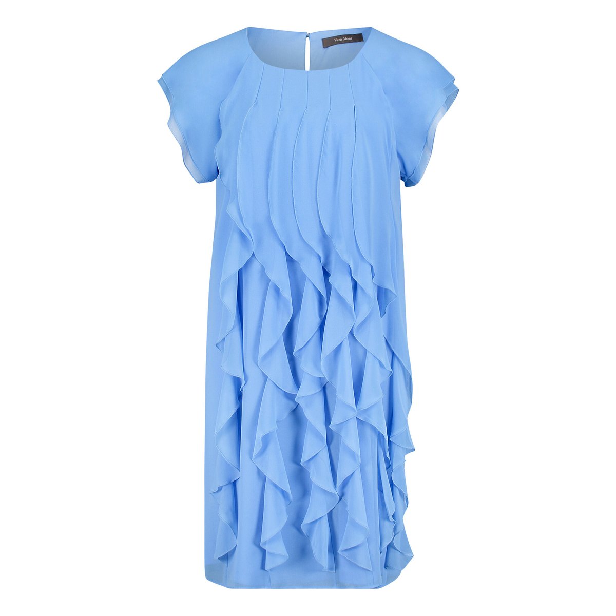Robe de cocktail à volant paris blue, VERA MONT