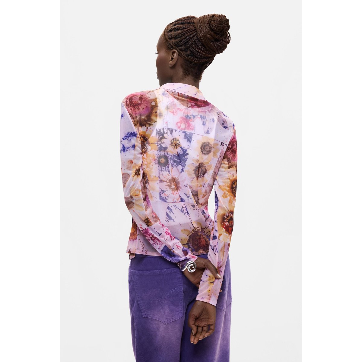 Chemise imprimée à manches longues rouge, DESIGUAL