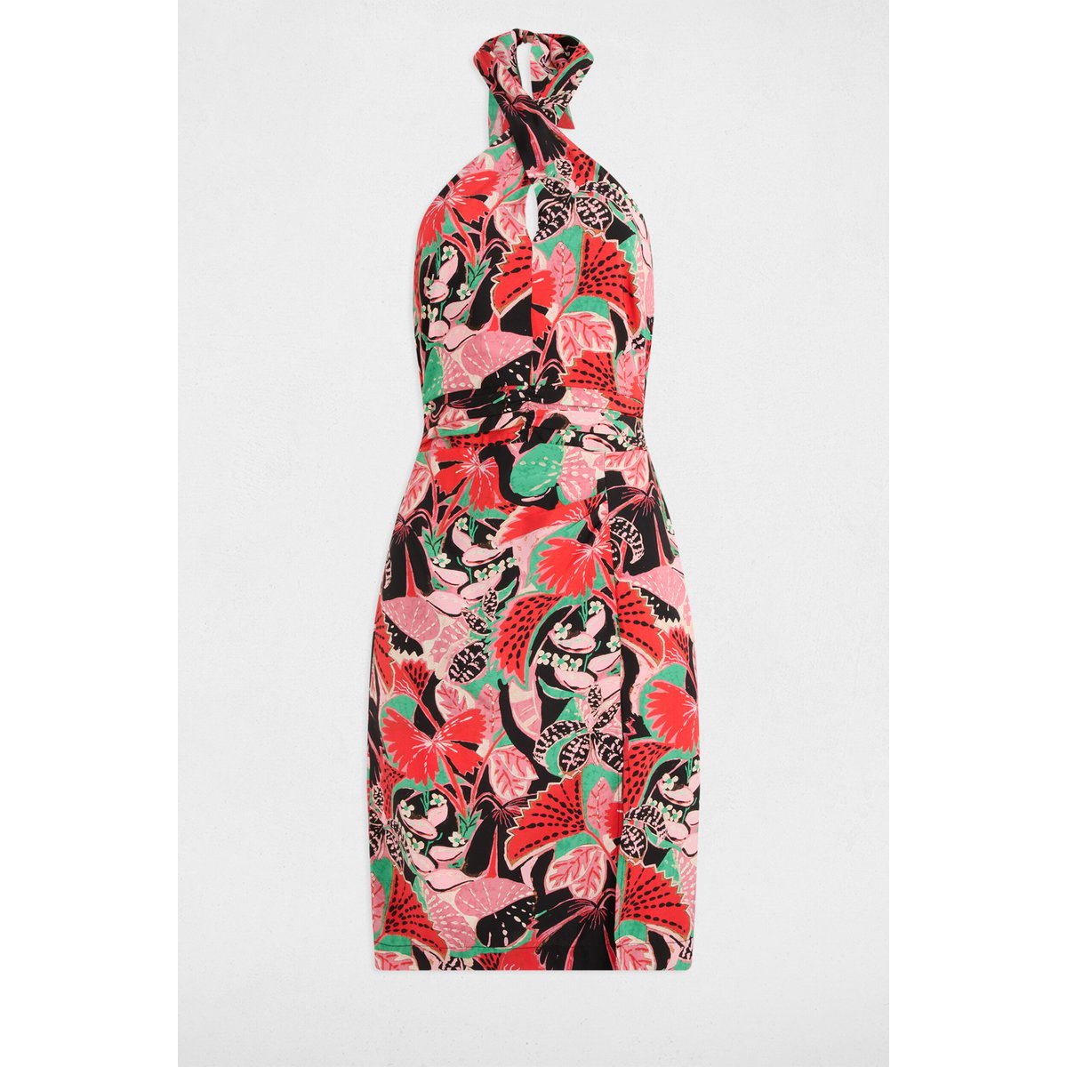 Robe ajustée imprimée multicolore, MORGAN