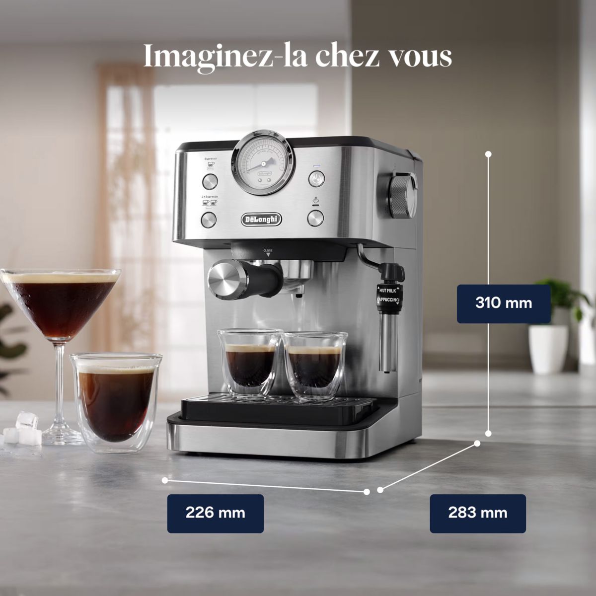 Machine à expresso Linea Classic EM450.M Argent couleur unique, DELONGHI