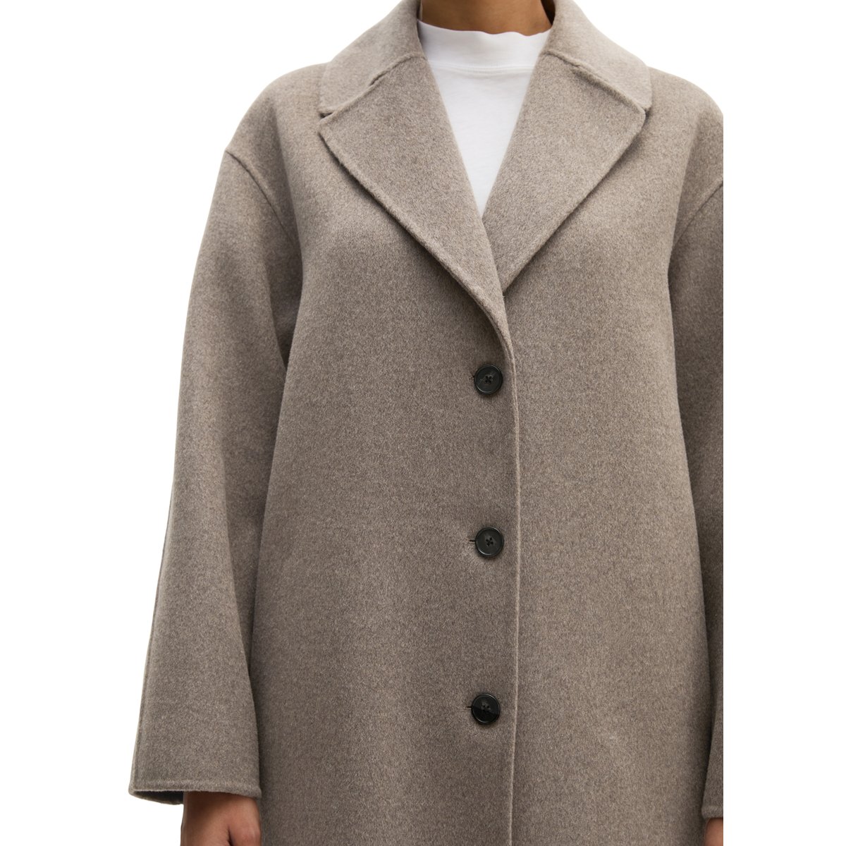 Manteau en laine relaxed en double face mélangée de haute qualité beige, MARC O'POLO
