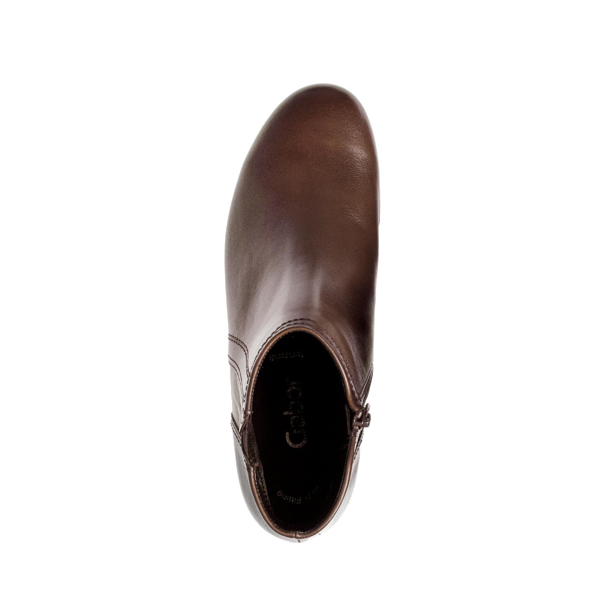 Bottines en cuir lisse à talon décroché marron, GABOR