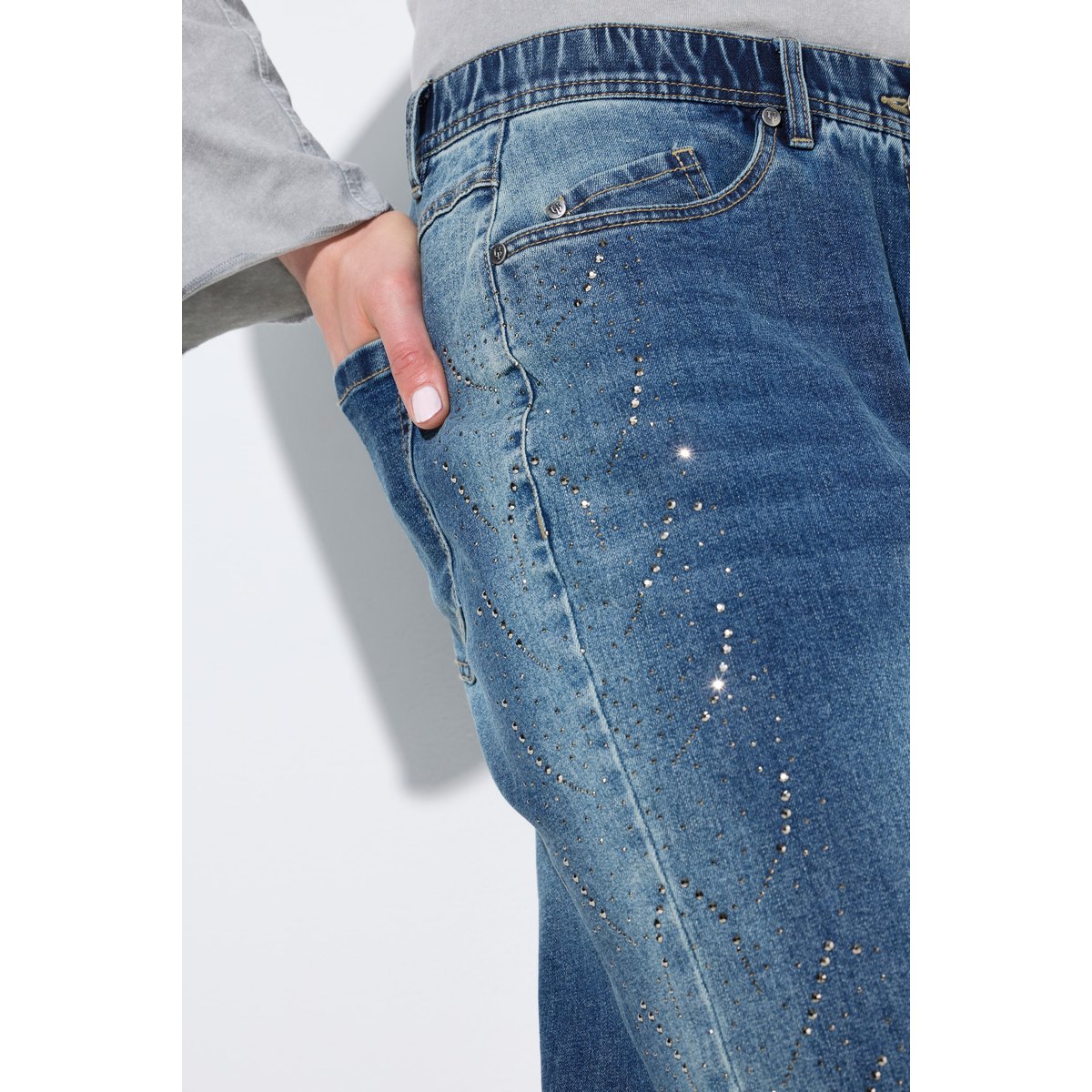 Jean Mary, jambe ultra-large bleu jean, ULLA POPKEN