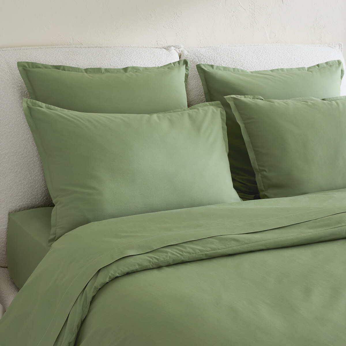 Sabbal Washed Cotton Percale 300 Thread Count Pillowcase veronese green, AM.PM