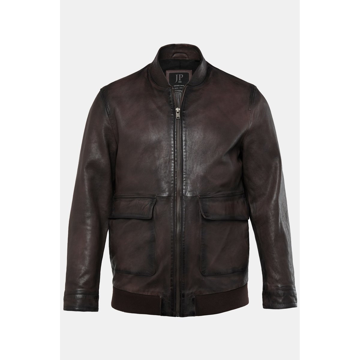 Veste en cuir, cuir nappa d'agneau marron acajou, JP1880
