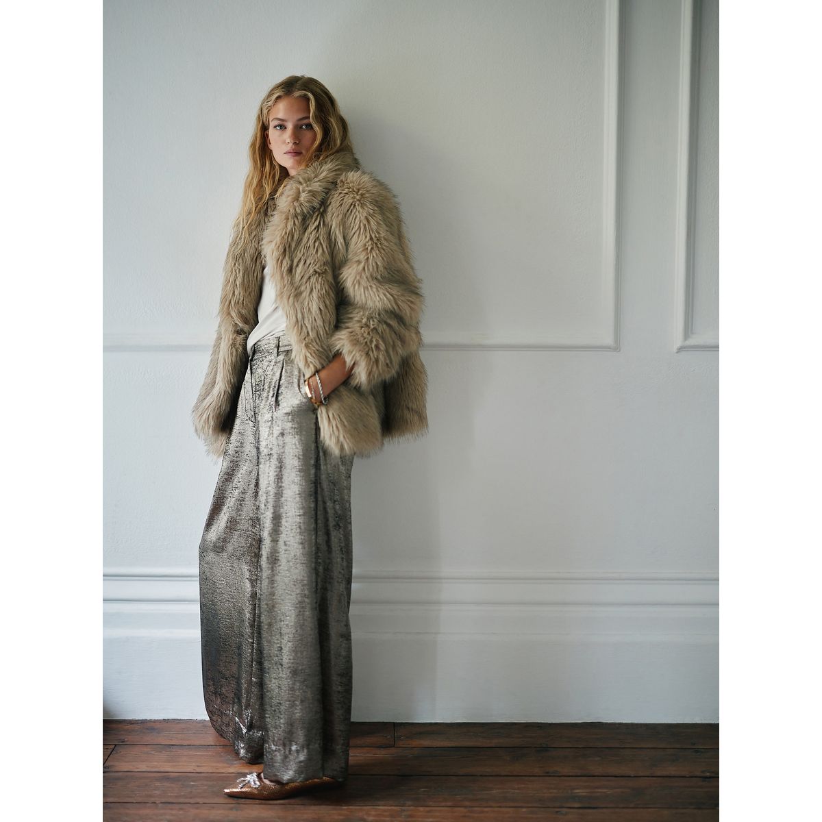 Veste en imitation fourrure naturel, NEXT