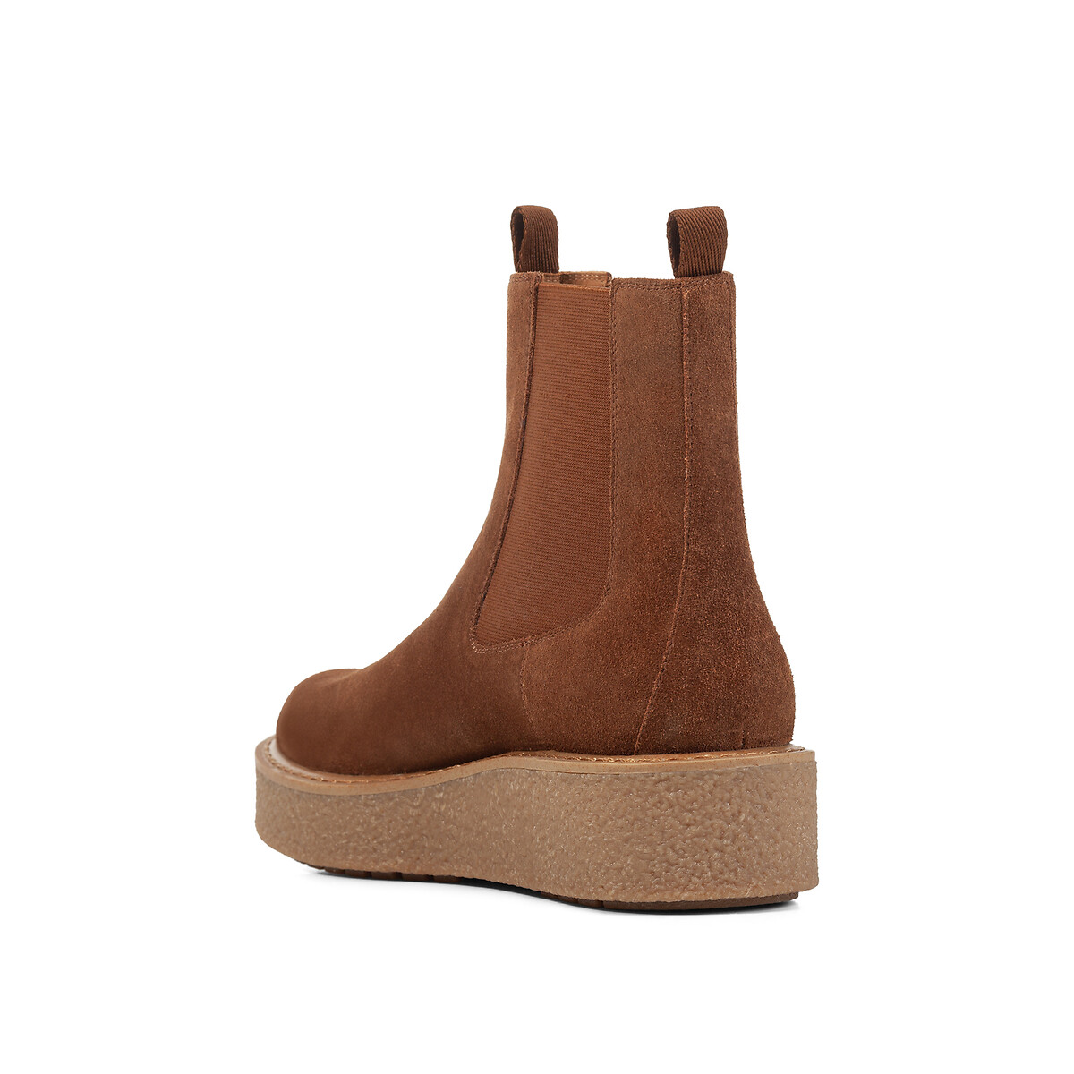 Boots cuir chelsea Elidea, semelle crêpe camel, GEOX